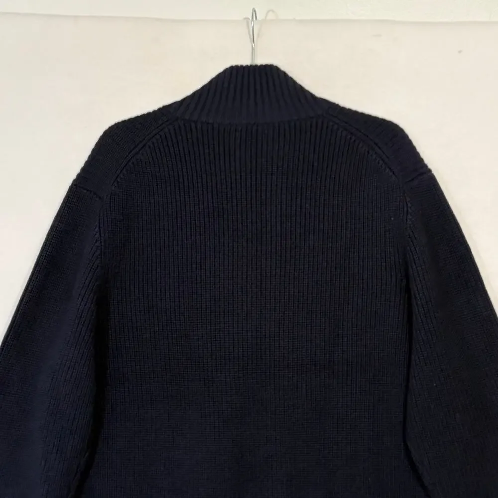 Todd Snyder Full Zip Sweater Men's XL Blue Knit Heavy Merino Wool